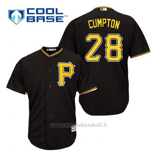 Maglia Baseball Uomo Pittsburgh Pirates Brandon Cumpton 28 Nero Alterner Cool Base